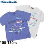 moujonjon 半袖Tシャツ 新幹線 路線図 はやぶさ こまち かがやき 綿100% 電車 鉄道 プリント ムージョンジョン 100 110 120 130 F32822 子供 男の子