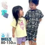 BREEZE 半袖パジャマ 接触冷感 吸水速乾 アイスクリーム ボーダー 被り かぶり ブリーズ 110 120 J358034 子供 女の子