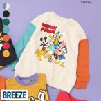 ショッピングディズニー BREEZE トレーナー 裏毛 ディズニーコラボ ミッキーアンドフレンズ プリント ブリーズ 100 110 120 130 140 J511915 子供 男の子 女の子