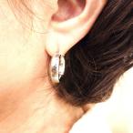 ウノアエレ イタリアンジュエリー K18ホワイトゴールド フープピアス　