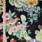 USA хлопок ALEXANDER HENRY кактус &choucho&amp; пчела doli черный примерно 53cm× примерно 50cm( разрезанный ) FB-2900