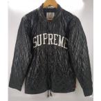 [ б/у ]Supreme стеганое полотно коуч жакет мужской черный SIZE S Supreme осень-зима арка Logo *3104/ Iwata магазин 