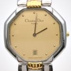 クリスチャンディオール D45-204-1 オクタゴン クォーツ デイト メンズ ボーイズ 腕時計 Christian Dior 中古 ◆2008