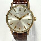 KING_SEIKO 手巻き レザー(社外品) 約〜19cm 約35mm ファーストモデル  ベルト傷みあり 稼働品 要OH  ◆2010