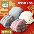 羽毛布団 掛け布団 シングル 冬用 寝具2点セット 羽毛掛け布団 2026福袋 暖かい ロング 日本製 ホワイトダックダウン90% 毛布