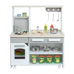 組立品 お店屋さんにもなる ワイドタイプ ままごとキッチン 木製 ままごとセット ごっこ遊び cook&store core+(コアプラス) 3色対応