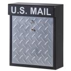 ポスト メールボックス 置き型 壁掛け 薄型 スタンド 宅配ボックス 郵便ポスト 郵便受け カギ付き 蓋付き スチール モダン 玄関 エントランス おしゃれ PST-215B