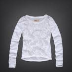 ホリスター/Hollister/正規品/レディース/スパンコール&レース付/長袖Tシャツ/ホワイト/No.4835