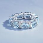 リング パヴェ スカイブルートパーズ風 ラインストーン キラキラ 上品 かわいい 指輪 レディース 爆買