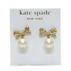 ケイトスペード SKINNY MINI Pearl Drop Earrings リボンモチーフ パールピアス WBRU5153 メーカー直送品のため代引き不可 良品返品不可