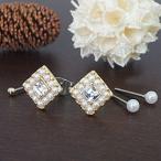 Yahoo! Yahoo!ショッピング(ヤフー ショッピング)サージカルステンレス製ポストのスクウェアモチーフセットピアス パール ボール合計5点セット 爆買