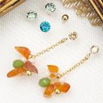 Yahoo! Yahoo!ショッピング(ヤフー ショッピング)樹脂ピアスセット 天然石をチェーンで下げたピアス ストーン ボール 計6点セット