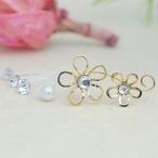 Yahoo! Yahoo!ショッピング(ヤフー ショッピング)樹脂ポストピアス ノンアレルギー 豪華5点セット ダブルフラワー フェイクパール