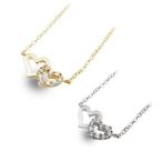 Yahoo! Yahoo!ショッピング(ヤフー ショッピング)ネックレス レディース ペンダント 2つのハートが連なった シルバー ゴールド 爆買