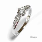 クリスタルリング指輪レディース日本製スワロ使用薔薇ダブルサイドローズ細身キ...