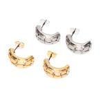 Yahoo! Yahoo!ショッピング(ヤフー ショッピング)ピアス レディース C型スタッド フープ型 大人かわいい クロコ型押しモチーフ ラインストーンがキラり プラチナコーティングで本物の輝き シルバー 爆買