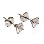 Yahoo! Yahoo!ショッピング(ヤフー ショッピング)ピアス レディース メンズ キュービックジルコニア4本爪 シンプル チタンポスト 5ミリ 直径5.0mm 金属アレルギー対応 プレゼント 春夏秋冬 爆買