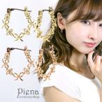 Yahoo! Yahoo!ショッピング(ヤフー ショッピング)フープピアス チタン製ポスト リボン フラワーお花モチーフ リングピアス 爆買