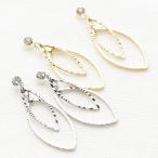 Yahoo! Yahoo!ショッピング(ヤフー ショッピング)スタッドピアス 樹脂ポスト ノンアレルギー 日本製 リーフフレーム ウェーブ加工 ダブルモチーフ