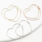 Yahoo! Yahoo!ショッピング(ヤフー ショッピング)フープピアス 樹脂ポスト ノンアレルギー 日本製 ハートフープ リング ビッグフレーム シンプル
