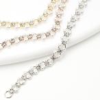 ベビーパールとラインストーンのブレスレットレディース3mm珠ニッケルフリー...