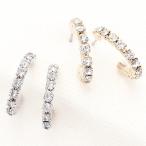 Yahoo! Yahoo!ショッピング(ヤフー ショッピング)レディースピアス　チタンポスト　ラインストーン　日本製　G型　シンプル　定番　人気