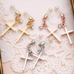 Yahoo! Yahoo!ショッピング(ヤフー ショッピング)イヤリング レディース クロスモチーフ フリンジイアリング日本製 樹脂製