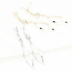 Yahoo! Yahoo!ショッピング(ヤフー ショッピング)リーフフープが揺れ動くノンホールピアス イヤリング イアリング 低アレルギー ラインストーン レディース日本製