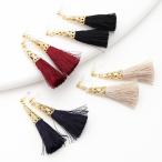 Yahoo! Yahoo!ショッピング(ヤフー ショッピング)ノンホールピアス イヤリング 樹脂ポスト 日本製  ノンアレルギー タッセルフリンジ ゴールドベース オシャレ お出かけ 秋冬スタイル