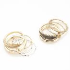 Yahoo! Yahoo!ショッピング(ヤフー ショッピング)レディース 5連セットリング 指輪 フェザーリング スクリューリング ハンマー加工 ゴールド 13号  春夏