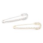 Yahoo! Yahoo!ショッピング(ヤフー ショッピング)ピンブローチ ストール留め ピン ラインストーン 大きめ 上品 シンプル ショールピン シルバー ゴールド キラキラ プレゼント 可愛い ギフト  プレゼント 春夏