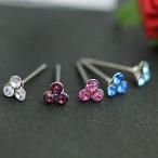 Yahoo! Yahoo!ショッピング(ヤフー ショッピング)ピアス レディース チタン製ポスト きらめくラインストーンが3つ並んだ  金属アレルギー対応 プレゼント 春夏 爆買