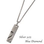 ネックレス メンズ ブルーダイヤモンド シルバー925製 メッセージプレート Forever 永遠 シルバーアクセ 爆買