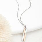 レディースネックレス ストーンが煌くチェック柄プレートペンダント アズキチェーン 文字刻印無料 金属アレルギー 対応 安心