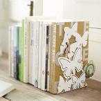 Yahoo! Yahoo!ショッピング(ヤフー ショッピング)ブックエンド バタフライ 倒れてくる本をすっきり収納 飛び立つ蝶々柄 かわいいモチーフ