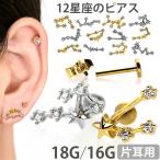 ボディピアス ピアス 18G 16G 軟骨ピアス トラガス 星座ピアス 十二星座モチーフインターナルラブレット