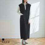ジャンパースカート レディース ジャンスカ 2way スリットネック Vネック RASW
