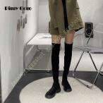 ニーハイ ロングブーツ レディース 筒周り ゆったり ブーツ ロング 太い ブーツ 疲れない ニーハイブーツ ローヒール ふくらはぎ ゆったり ブーツ インヒール