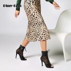 サマーブーツ ブーツサンダル ピンヒール 歩きやすい 大きサイズ 小さいサイズ メッシュ 透かし 美脚 ブーツ レディース 靴 夏ブーツ オープントゥ ブーティ