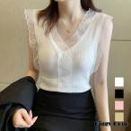 Vネック レースキャミソール レディ