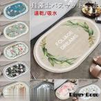 珪藻土 珪藻土バスマット バスマット 楕円 Lサイズ マット 足拭きマット 足ふきマット お風呂マット 水切りマット 吸水 速乾 抗菌 おしゃれ 足快バスマット