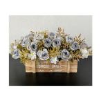 木製 造花 花瓶付き オフィス 喫茶店 テーブル装飾 多色ローズ 長さ33cm 鉢花 鉢植え 枯れない 手作り 本物そっくり 飾り お祝い 誕生日 記念日 母の日