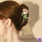 バナナクリップ ヘアクリップ ヘアアクセサリー ヘアアレンジ バラ 花 個性的 キラキラ パーティー 結婚式 二次会 お呼ばれ 休日 30]