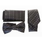  мужская мода бизнес casual галстук × бабочка галстук × pocket square комплект # чёрный земля полька-дот 