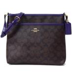 コーチ バッグ COACH コーティングキャンパス シグネチャー 斜めがけ ファイル ショルダーバッグ ブラウン×ダークパープル 29210