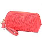 Yahoo! Yahoo!ショッピング(ヤフー ショッピング)コーチ コスメポーチ COACH  マディソン ギャザード ツイスト レザー ラージ リストレット ポーチ ミニ バッグ ラブレッド 50472