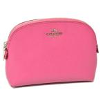 コーチ コスメポーチ COACH ラグジュアリー クロスグレーン レザー スモール コスメティック 化粧ポーチ サンセットレッド 52696