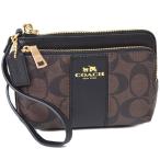 Yahoo! Yahoo!ショッピング(ヤフー ショッピング)コーチ マルチポーチ COACH シグネチャー ストライプ ダブル コーナー ジップ リストレット ポーチ ブラウン×ブラック 52853