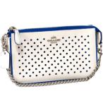 コーチ マルチポーチ COACH パフォレイテッド レザー リストレット マルチ ポーチ ミニ ハンド バッグ チャーク×デニム 53225