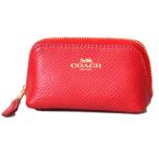 コーチ マルチポーチ COACH レザー ミニ コスメティック 化粧ポーチ マルチポーチ 小物入れ トゥルーレッド 53384